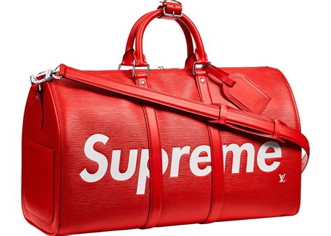 supreme lv holdall|Supreme x Louis Vuitton Bandouliere 45 Holdall .